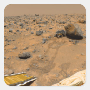 Panoramische Ansicht von Mars 5 Quadratischer Aufkleber