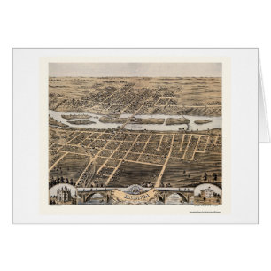 Panoramische Karte Batavias, IL - 1869