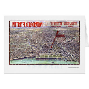 Panoramische Karte Chicagos, IL - 1916