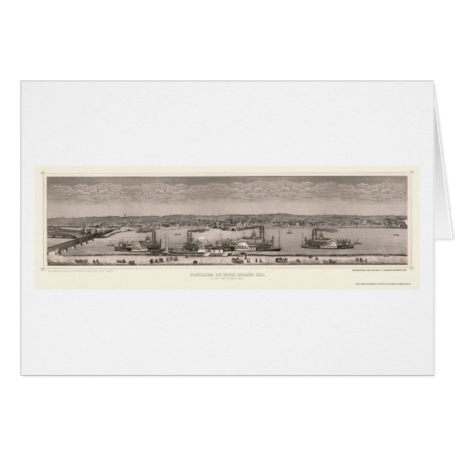 Panoramische Karte der Felsen-Insel-, IL - 1874 (Vorderseite (Horizontal))