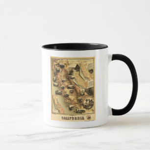 Panoramische Karte Kaliforniens Tasse