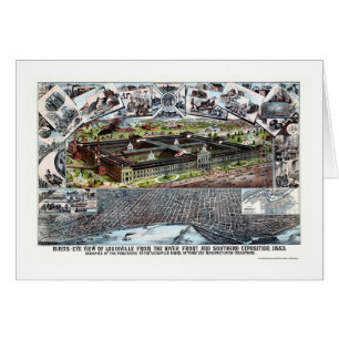 Panoramische Karte Louisvilles, KY - 1883