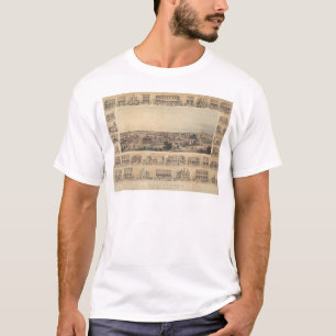 Panoramische Karte Marysvilles, Kalifornien T-Shirt