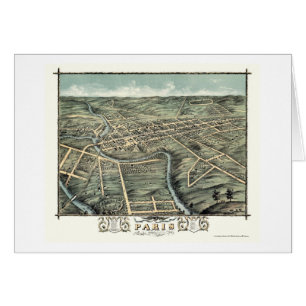 Panoramische Karte Paris, KY - 1870