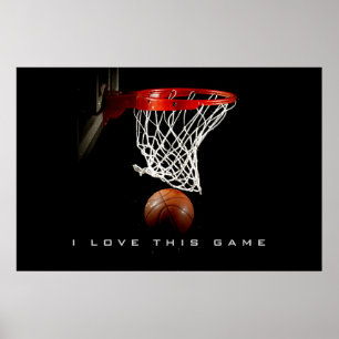 Panoramisches Basketballposter Ich liebe dieses Sp Poster