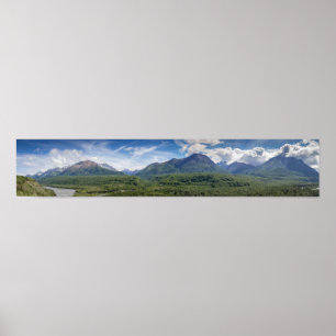 Panoramisches Foto von Alaska-Bergen Poster