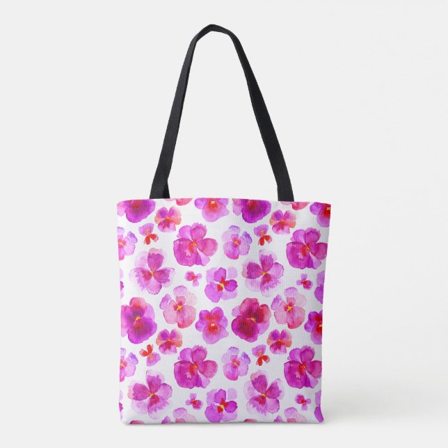Pansa Rosa Blume Aquarelltasche (Rückseite)
