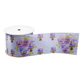 Pansa Watercolor Lila Hübsche Blütenfarbe Satin Ri Satinband