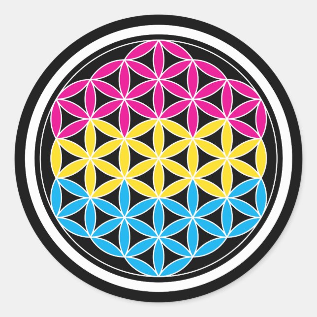 PanSakrale Geometrie Runder Aufkleber (Vorderseite)