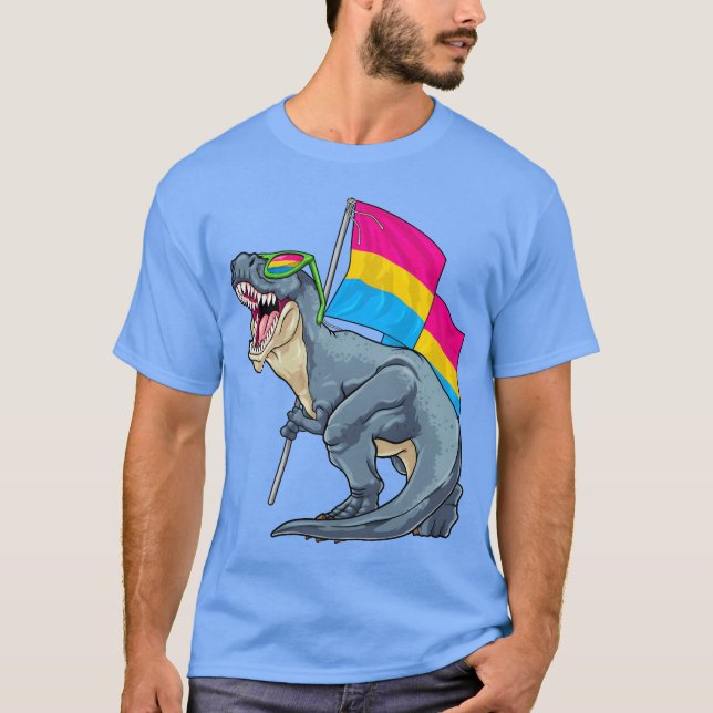 Panseual Dinosaur Pan Pride Flag LGBT Re Pride fri T-Shirt (Vorderseite)