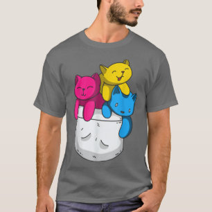 Panseual Pride Funny Kawaii Kitty Cat Pocket Pride T-Shirt