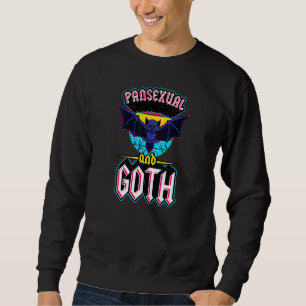Pansexual and Goth Gothic Emo Bat Pride Lgbtq Hall Sweatshirt
