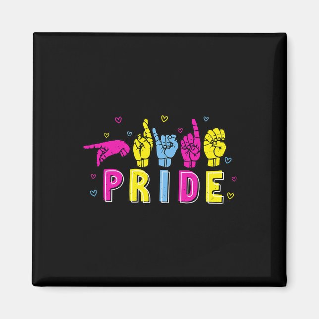 Pansexual ASL Pride Pan Rainbow Sign Language Deaf Magnet (Vorne)