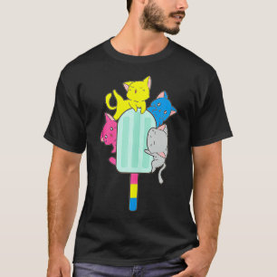 Pansexual Cat Pride Flag Lgbt Pan Niedlich Kawaii T-Shirt