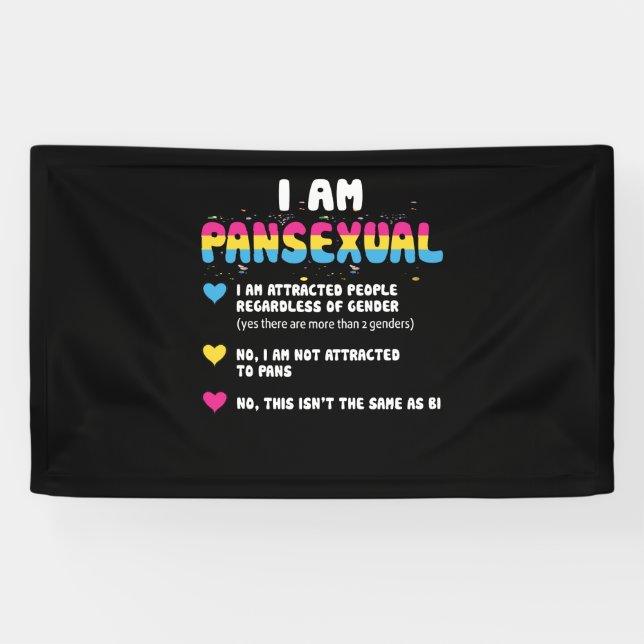 Pansexual Definition - Funny Gay Pride LGBT Banner (Horizontal)