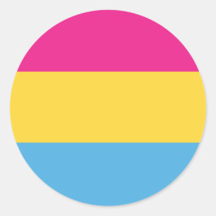 Pansexual   Design der Druckflagge   Streifen   Runder Aufkleber