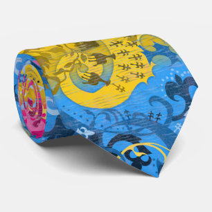 Pansexual Dragon Damask - Farben der Flagge Krawatte