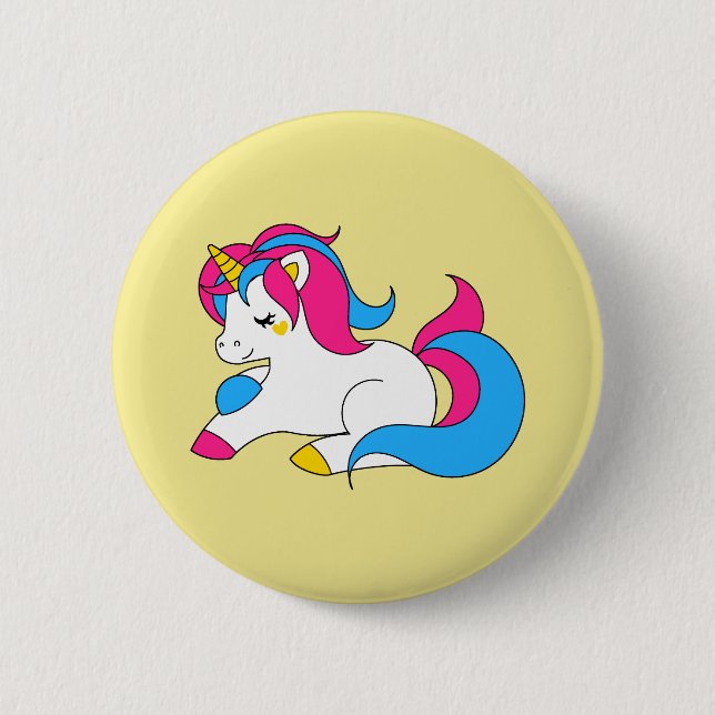 Pansexual Einhorn Button (Vorderseite)