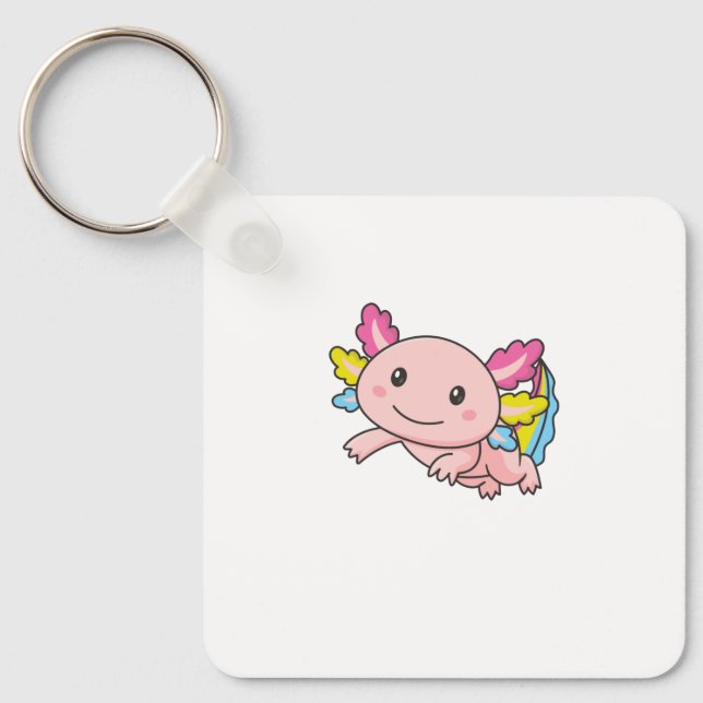 Pansexual Flag June Pride Lgbtq Axolotl Schlüsselanhänger (Vorderseite)