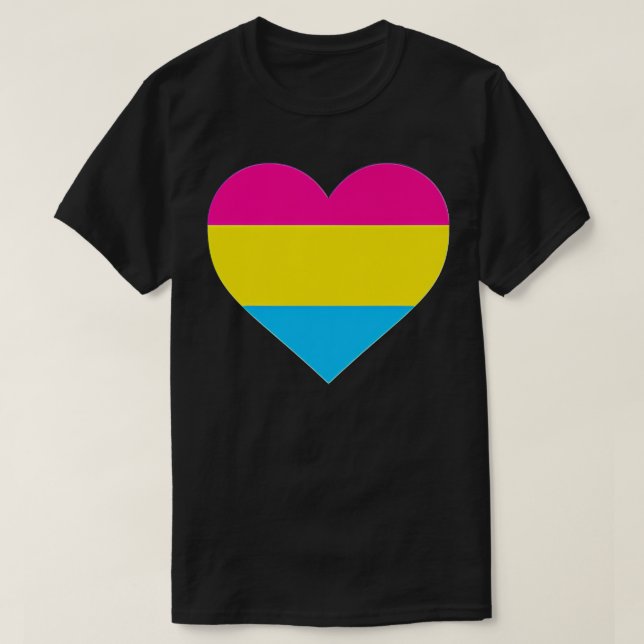 Pansexual Flag  LGB Love Heart Pocket Print  T-Shirt (Design vorne)