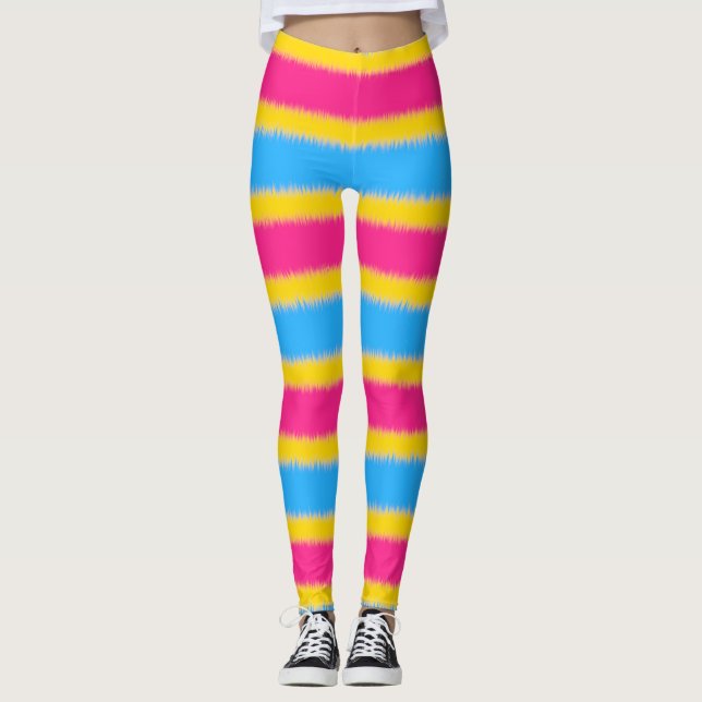 Pansexual Flag Narrow Stripe Leggings (Vorderseite)