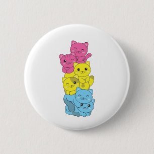 Pansexual Flag Pansexual Pride Lgbtq Niedlich Cat Button