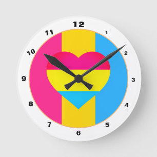 Pansexual Flag & Pride Community /Gender-Flag Roun Runde Wanduhr