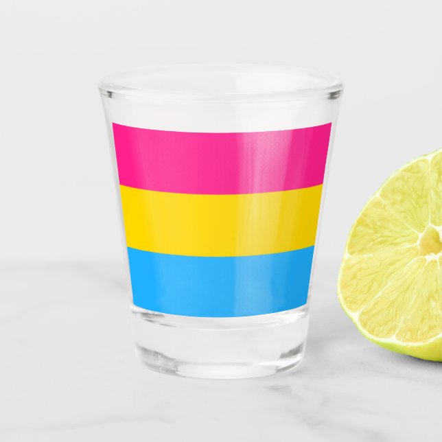 Pansexual Flag Schnapsglas (Vorderseite)