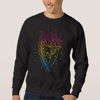 Pansexual Floral Pan Pride Flag Farben Subtle Boho Sweatshirt