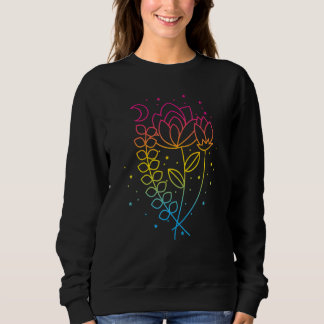 Pansexual Floral Pan Pride Flag Farben Subtle Boho Sweatshirt