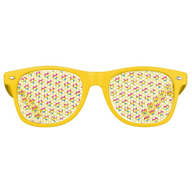 Pansexual Heart Muster Partybrille (Vorderseite)