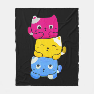 Pansexual Kawaii Cat Anime Art Niedlich Pan Pride  Fleecedecke