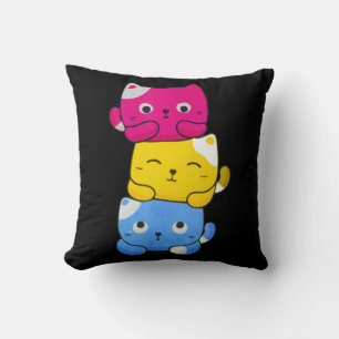 Pansexual Kawaii Cat Anime Art Niedlich Pan Pride  Kissen