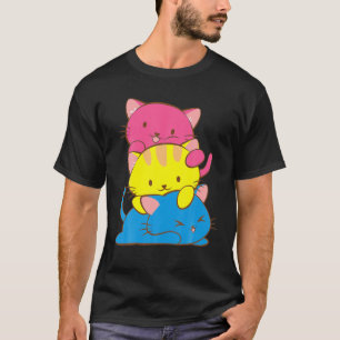 Pansexual Kawaii Cat Anime Art Niedlich Pan Pride T-Shirt