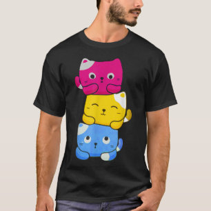 Pansexual Kawaii Cat Anime Art Niedlich Pan Pride  T-Shirt