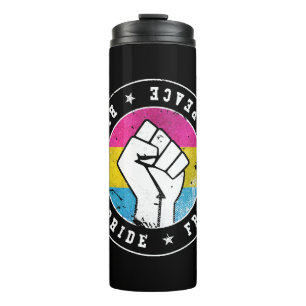 Pansexual LGBT Flag Emblem W grunge Thermosbecher