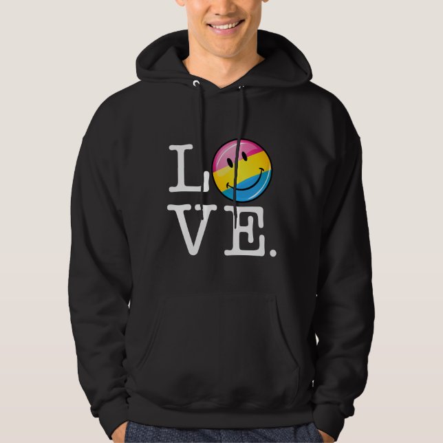 Pansexual Liebe-lächelnde Flagge Hoodie (Vorderseite)