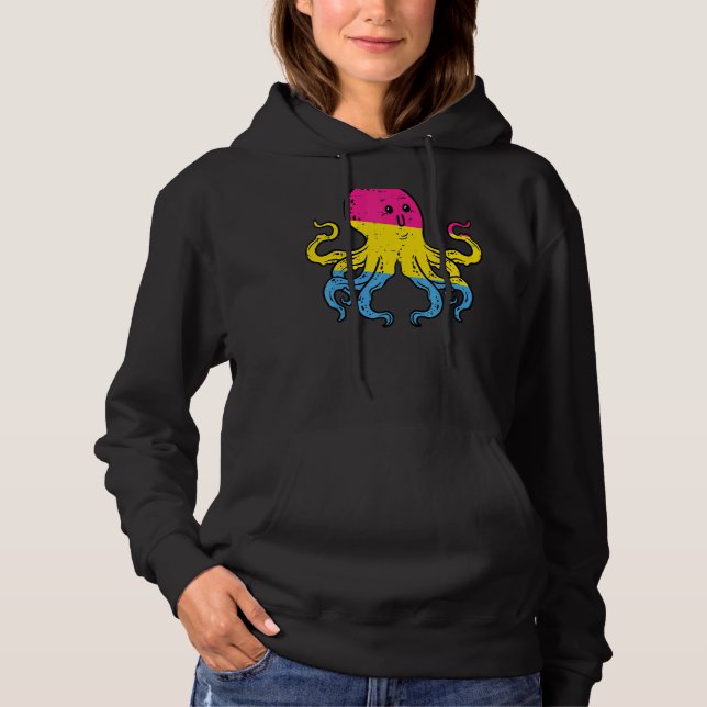 Pansexual Octopus Niedlich Stuff Pan Pride Flag Lg Hoodie (Vorderseite)