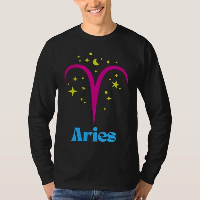 Pansexual Pan Aries Zodiac Sign Astrology LGBTQ LG T-Shirt (Vorderseite)