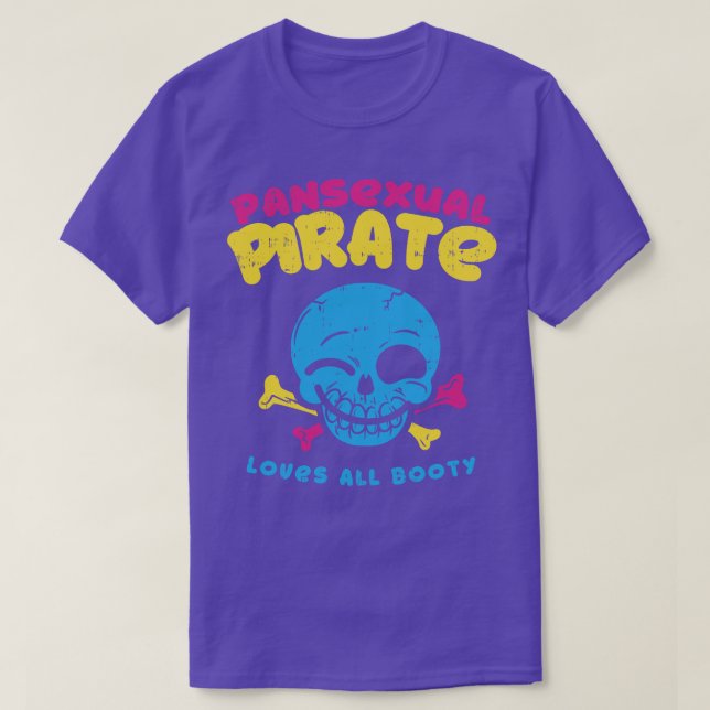 Pansexual Pirate Lieben alle Hintern lustigen Long T-Shirt (Design vorne)