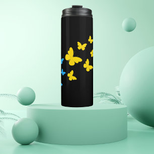 Pansexual Pride Butterfly Trail Thermosbecher