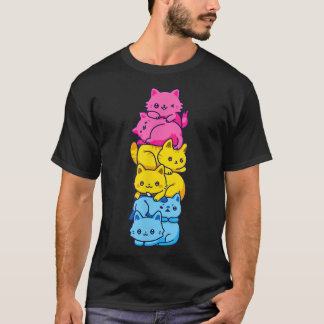 Pansexual Pride Cat LGBT Pan Flag Nicht binär Nied T-Shirt