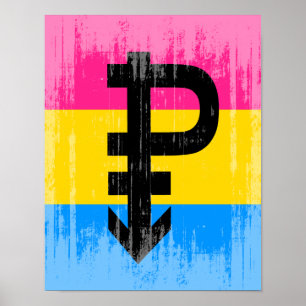 PANSEXUAL PRIDE DISTRESSED DESIGN POSTER