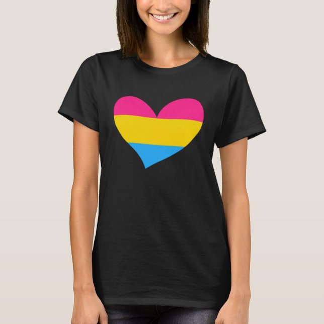 Pansexual Pride Flag Heart Pocket LGPT LGBTQ Gay T T-Shirt (Vorderseite)