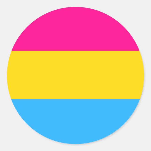 "PANSEXUAL PRIDE FLAG" RUNDER AUFKLEBER (Vorderseite)