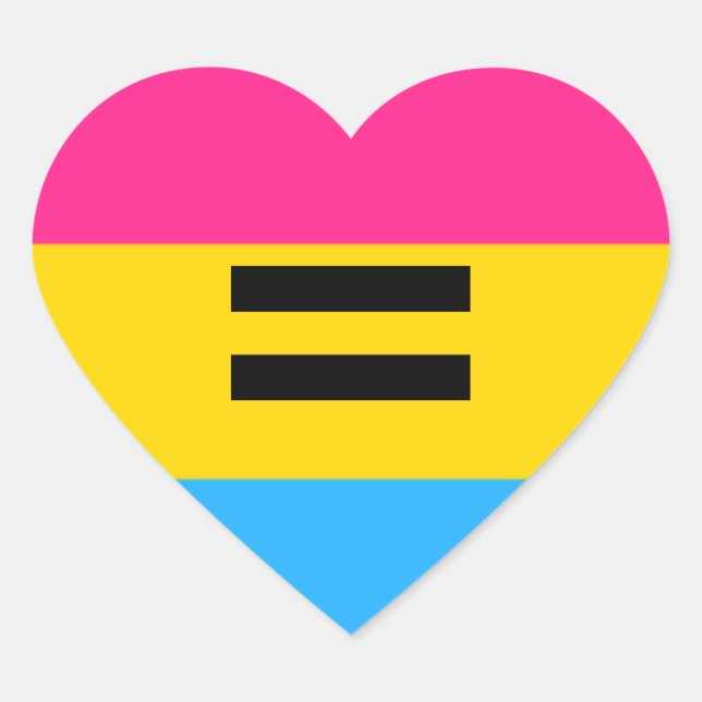 Pansexual Pride Herz-Aufkleber (Vorderseite)