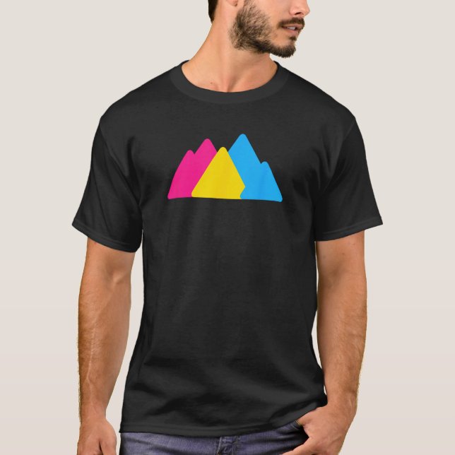 Pansexual Pride Mountains LGBTQ Pan Flag LGBTQIA+ T-Shirt (Vorderseite)