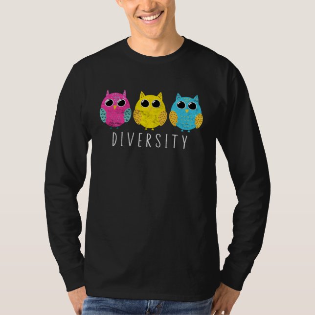 Pansexual Pride Owl Pan LGBTQ T-Shirt (Vorderseite)