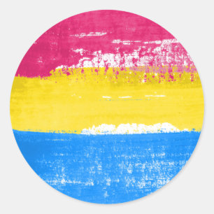 Pansexual Pride Paint Runder Aufkleber