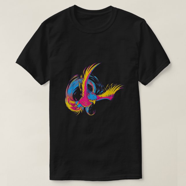 Pansexual Pride Phoenix Designfarben von PANSEXUAL T-Shirt (Design vorne)